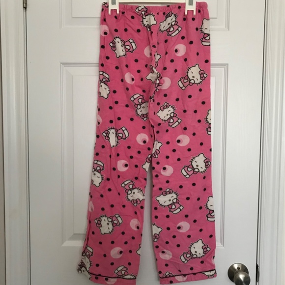 2007 Hello Kitty 100% Cotton Pajama Bottoms Pants Women's XS or Girl's L/XL - Picture 7 of 10